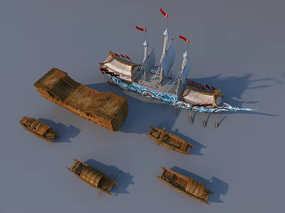 Wooden Boat 3D Model 3d model