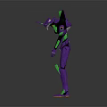 Purple Green Sci Fi Robot Character For Game And Movie Roles With Futuristic Mechanical Design
