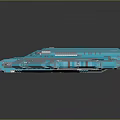 Blue Futuristic Spaceship 3D Model Featuring Detailed Mechanical Structure And Armored Sci Fi Design