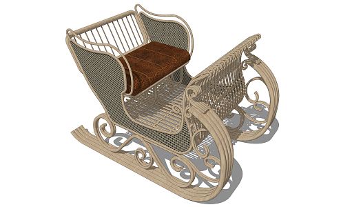 Jianou sled weaving sleigh 3d model