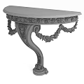 Elegant Classical Console Table With Marble Top And Ornate Carved Details