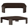 Modern Rectangular Wooden Coffee Table With Simple Design And Smooth Surface 3d model