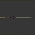 Modern Tan Colored Sniper Rifle with Scope Hollowed Out Design and Black Stock