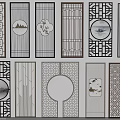 Elegant Decorative Room Dividers With Various Artistic Patterns And Geometric Designs 3d model