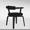 Modern Stylish Black Dining Chair With Armrest And Upholstered Seat Design