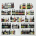 Different Types of Wine Bottles With Various Shapes Colors And Labels On