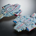 Sci-Fi Spaceship Models With Aerodynamic Design And Colorful Light Effects 3d model
