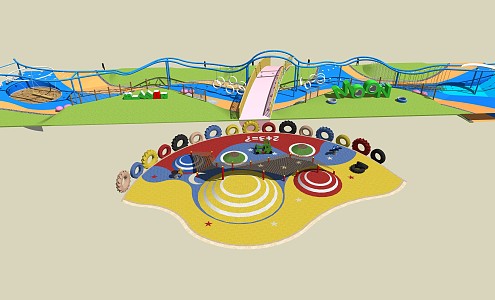 Modern Amusement Equipment Children's Amusement Facilities Activity Site 3d model