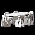 Modern Solid Wood Dining Table And Soft Upholstered Chair Combination For Stylish Home Dining Room
