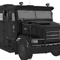 Black Police Emergency Response Utility Vehicle With Emergency Lights And Front Grille