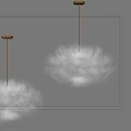 Modern White And Black Chandeliers With Feather Like Structure For Interior Decoration 3d model