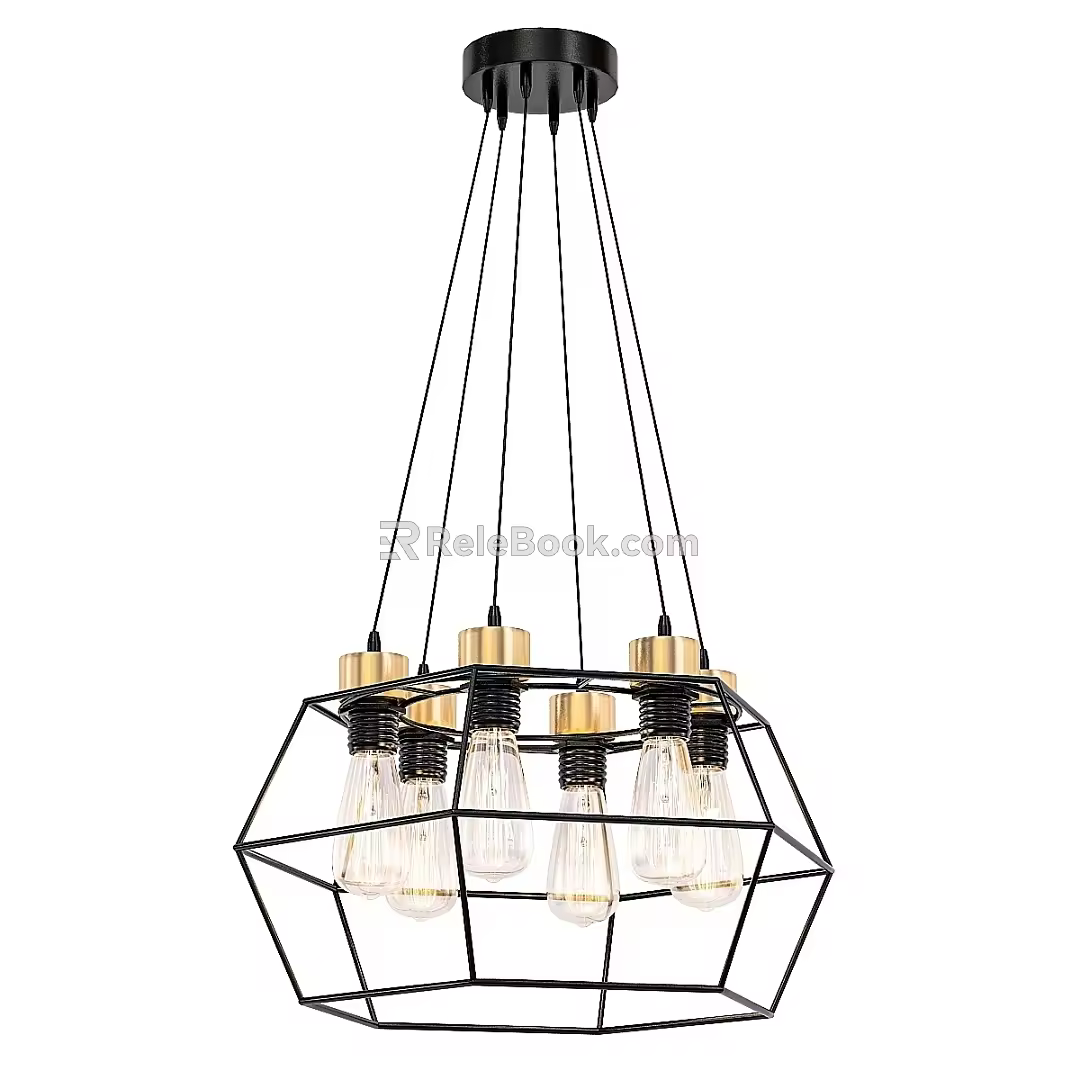 Modern chandelier hanging lamp Vele Luce rhythm 3d model