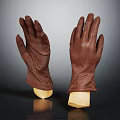 Brown Genuine Leather Gloves With Warm Lining And Natural Texture For Stylish Look