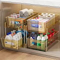Organized Drawer Storage for Laundry Supplies and Daily Necessities with Transparent Bins Neatly Arranged