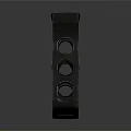 Black Modern Structural Mechanical Part With Hollow Design And Geometric Holes