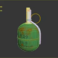 Military Green And Gold Grenade With Fuse Pull Ring And Numbers 345 20 EC94510