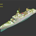 Modern White Warship Naval Vessel With Radar Systems And Deck Equipment