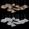 Modern Transparent And White Cloud Shaped Chandelier With Elegant Lighting Design 3d model