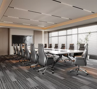 Modern Meeting Room Conference Table and Chair Office Chair 3d model