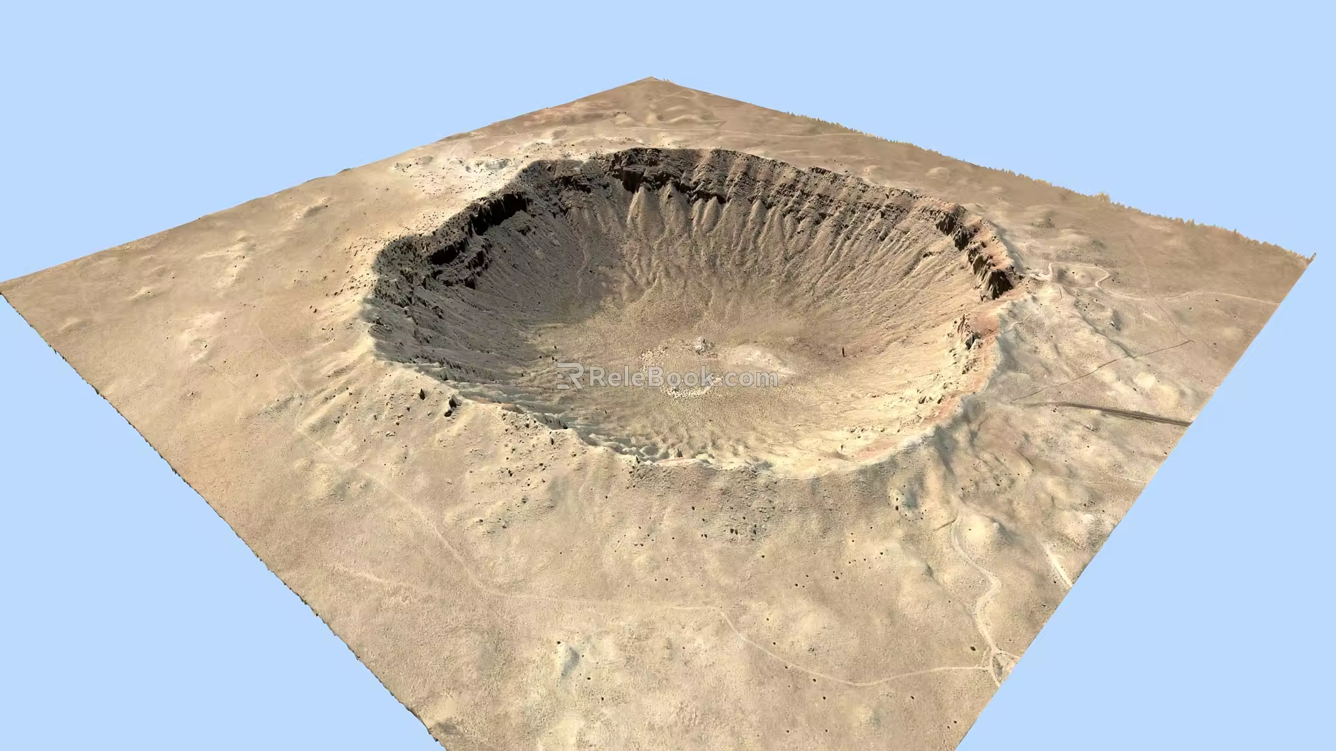 Meteor Crater Meteor Crater Terrain Geopark Mountain Range 3d model