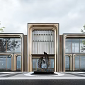 Modern sales office building demonstration area 3d model