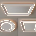 Modern Ceiling Lights With Different Shapes Rectangular Round Square And LED Light Strips