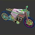 ERAXIO 77 Motorcycle With Modern White Design Green Accents And Black Seat
