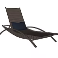 Brown Wicker Outdoor Lounge Chairs With Black Cushions And Modern Design