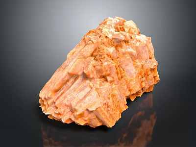 Natural Wood Stone With Orange Color Textured Surface And Raw Material Structure 3d model