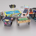Indoor Amusement Equipment Set With Air Hockey Table Foosball Table And Arcade Machines