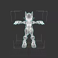 Game And Movie Character With Vibrant Red Green Purple Armored Design And Arms Outstretched