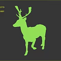 Yellow Deer Sculpture With Detailed Antlers And Muscular Body On Dark Surface