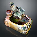 Decorative Garden Ornament Small Fountain With Flowing Water Droplets And Intricate Base Decorations