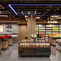 Modern Fruit Store With Fresh Fruits Display Shelves Wooden Metal Counters And Bright Lighting