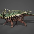 3D Rendered Spiked Prehistoric Dinosaur With Green Back And Brown Body