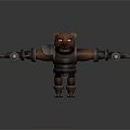 Fierce Bear Shaped 3D Character With Armor And Blade Arms Design