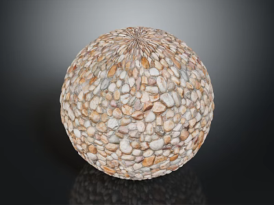 Pebble Covered Decorative Sphere With Textured Surface For Home Decor 3d model