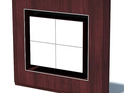 Modern Wooden Shelf Unit With Open Grid Design For Home Storage Solutions 3d model