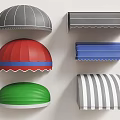 Colorful Awnings With Various Styles Including Semicircular Rectangular And Striped Designs