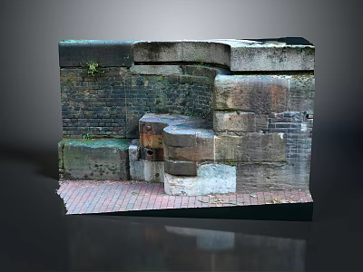 Wood And Stone Materials For Rustic Interior Wall Construction And Decor 3d model