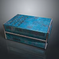 Modern Blue Metal Tactical Weapon With Textured Surface And Cooling Vents