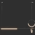 Modern Pendant Chandeliers With Ring Bar Design And Metal Frame For Interior Lighting