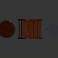 Wooden Stools And Step Stool With Dark Seats And Sturdy Legs