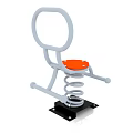 Kids Building Blocks Spring Seat Structure With Orange Seat White Frame Black Base Toy