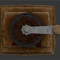 Coffee Grinder with Wooden Base and Handle Coffee Text Black Grinding Bowl Essential Kitchen Appliance