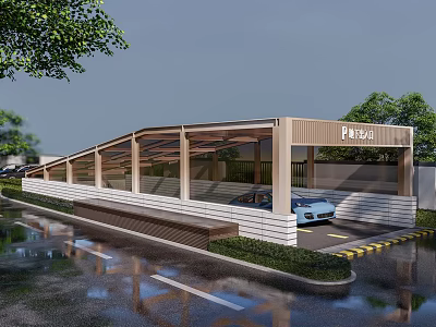 Modern Garage Entrance and Exit Residential District Underground Garage Entrance and Exit 3d model