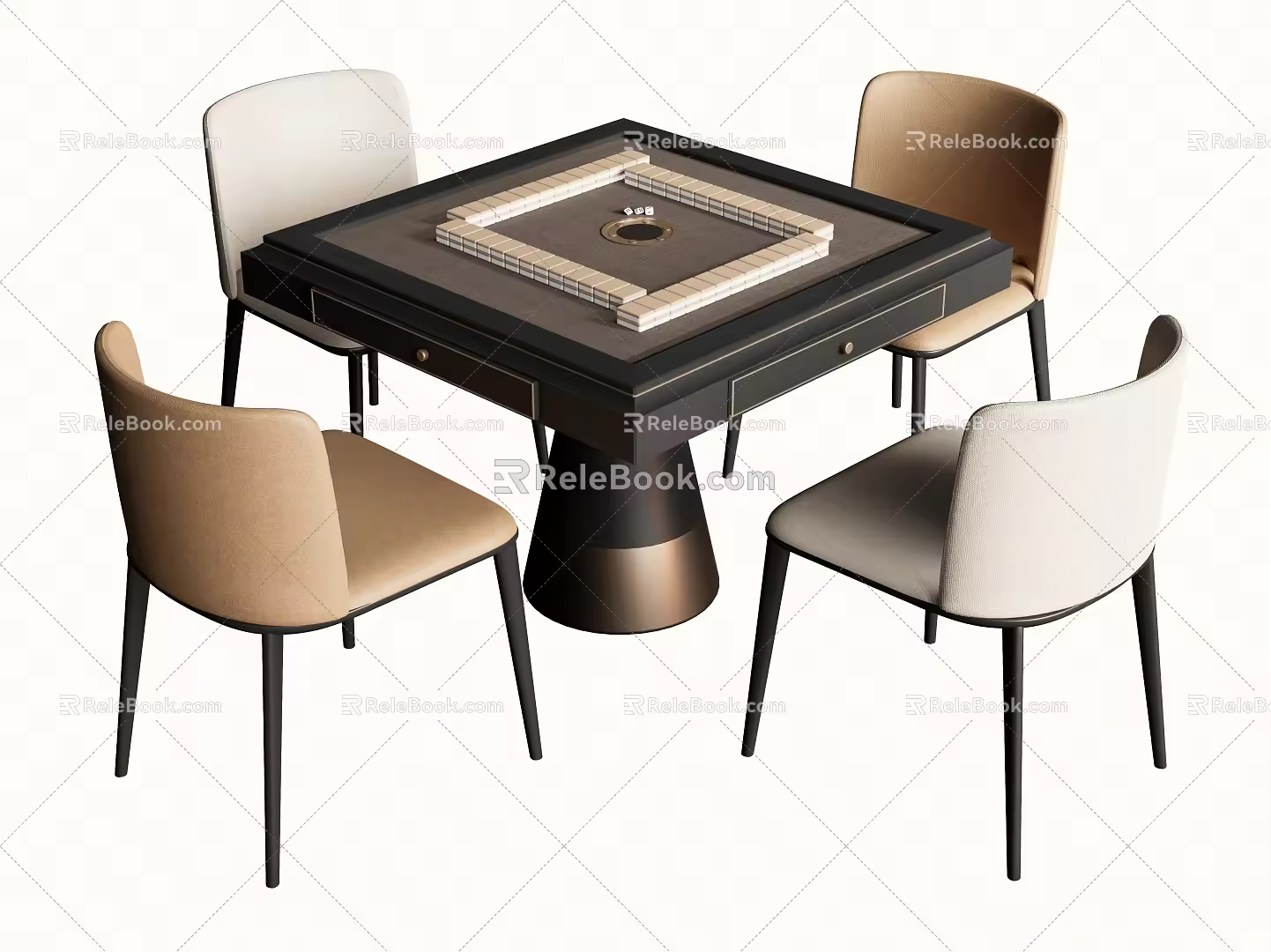 Modern Mahjong Table and Chair Mahjong Table Chess and Card Table Casual Table and Chair 3d model