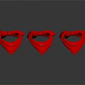 Three Shiny Red Bowties Displayed On Dark Background With Reflections