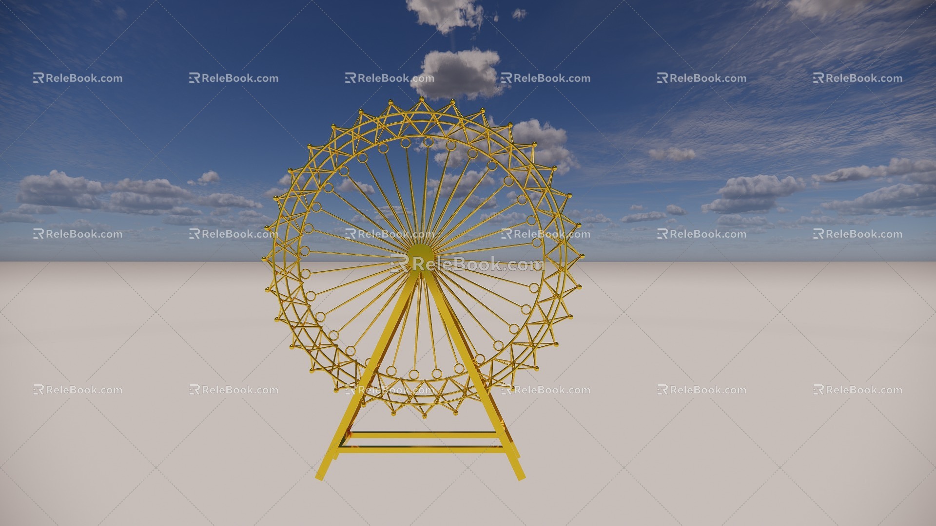 Iron Decoration Ferris Wheel Iron Decoration Wedding Decoration Golden Decoration 3d model