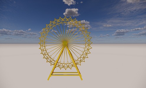 Iron Decoration Ferris Wheel Iron Decoration Wedding Decoration Golden Decoration 3d model